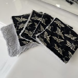 Carrés Démaquillants Grue Japonaise – Zéro Déchet & Tout Doux ! 🌿✨