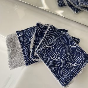 Carrés Démaquillants Vague Bleue– Zéro Déchet & Tout Doux ! 🌿✨